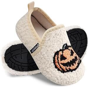 New WateLves Toddler Size 10.5 Halloween Bats Pumpkin Slide On House Slippers